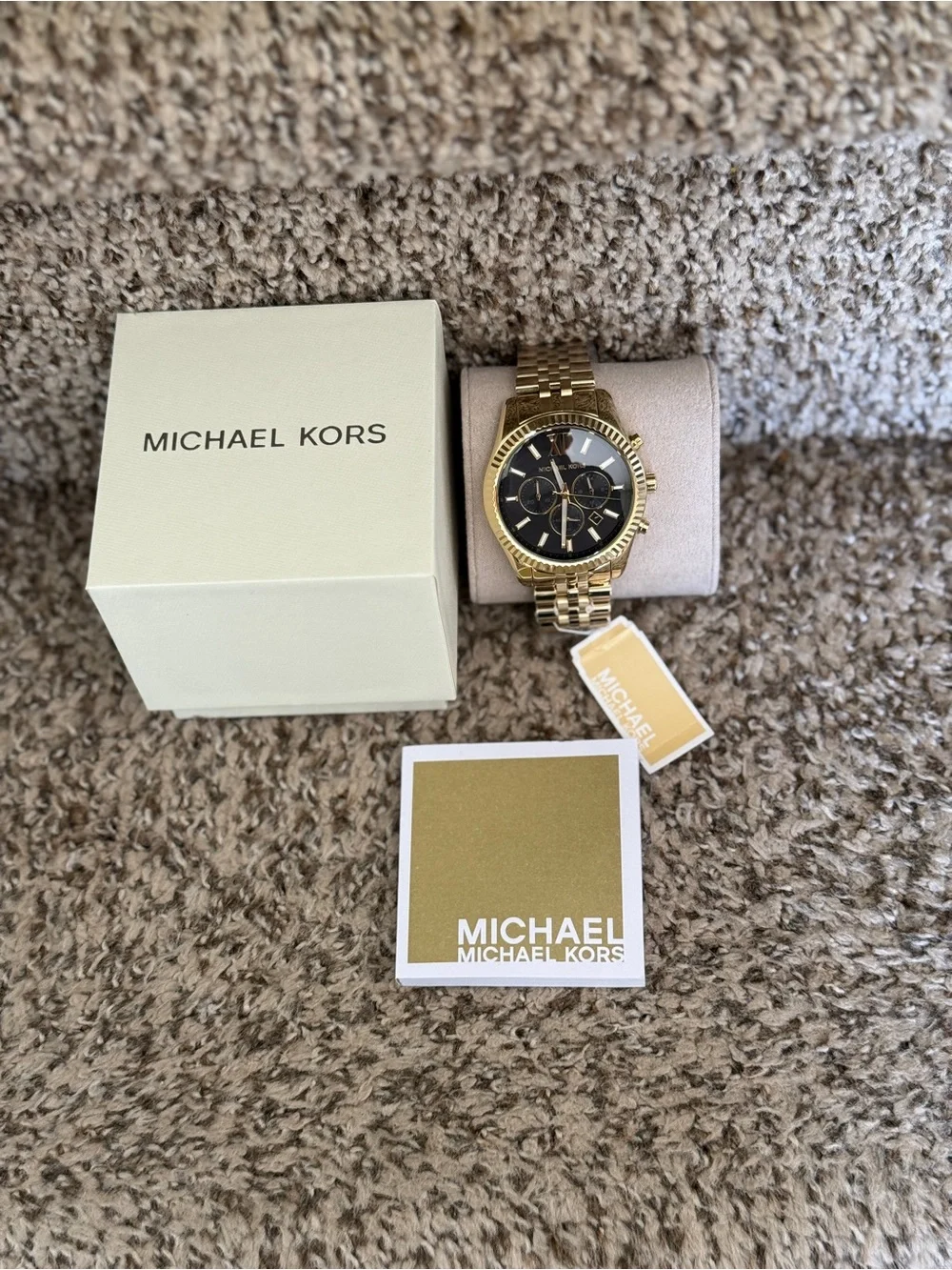 Michael Kors Men's Gold Tone Black Dial Chronograph Watch